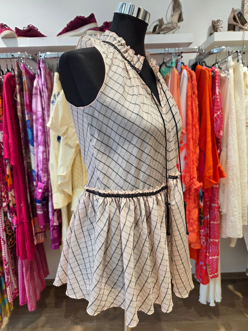 BLUSE TUNIKA ROSE VOLANT GR.36