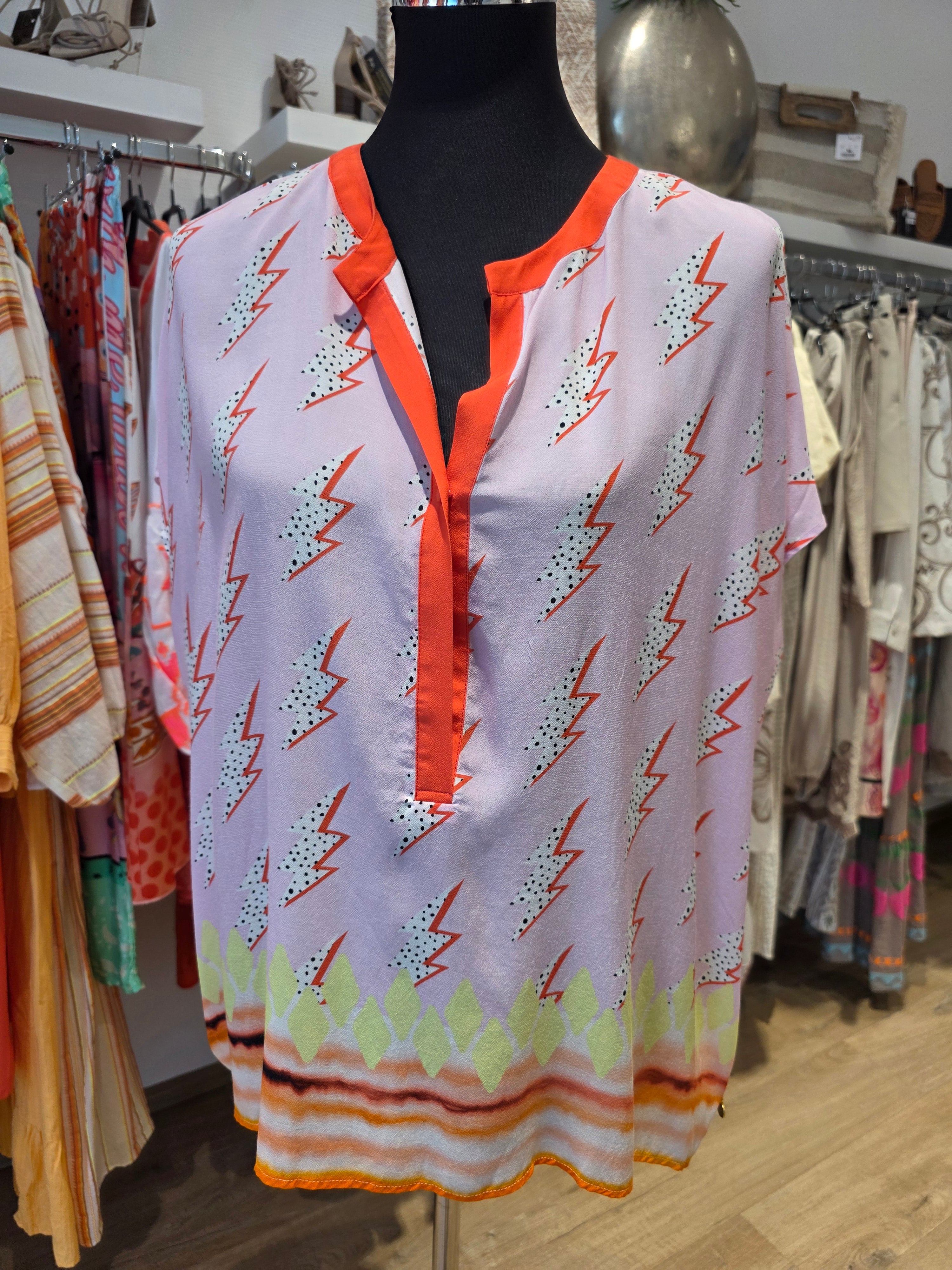 BLUSE TUNIKA ROSE VISKOSE OVERSIZE GR.XS