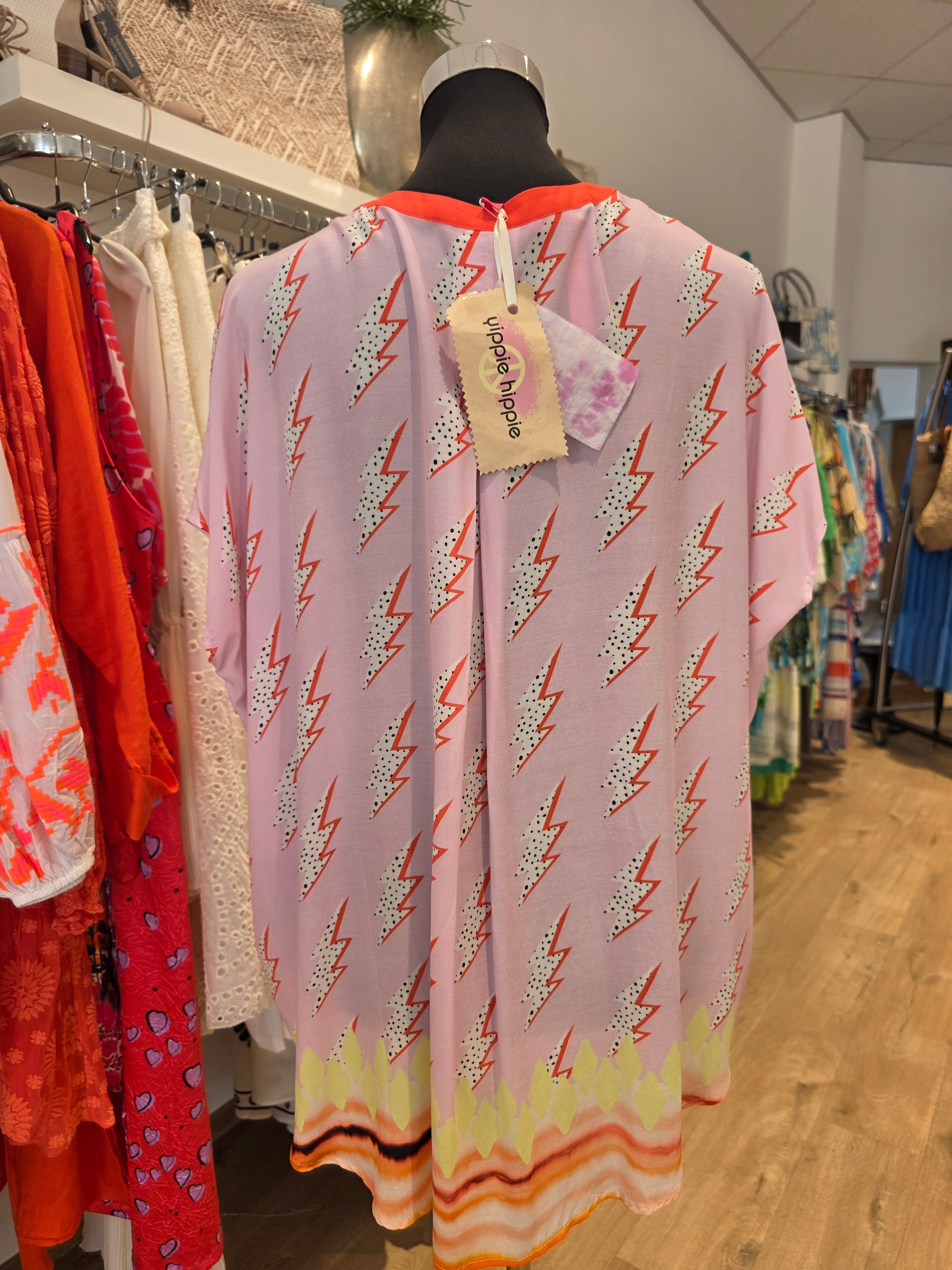 BLUSE TUNIKA ROSE VISKOSE OVERSIZE GR.XS