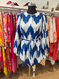 TUNIKA BLUSE BLAU BAUMWOLLE OVERSIZE GR.M
