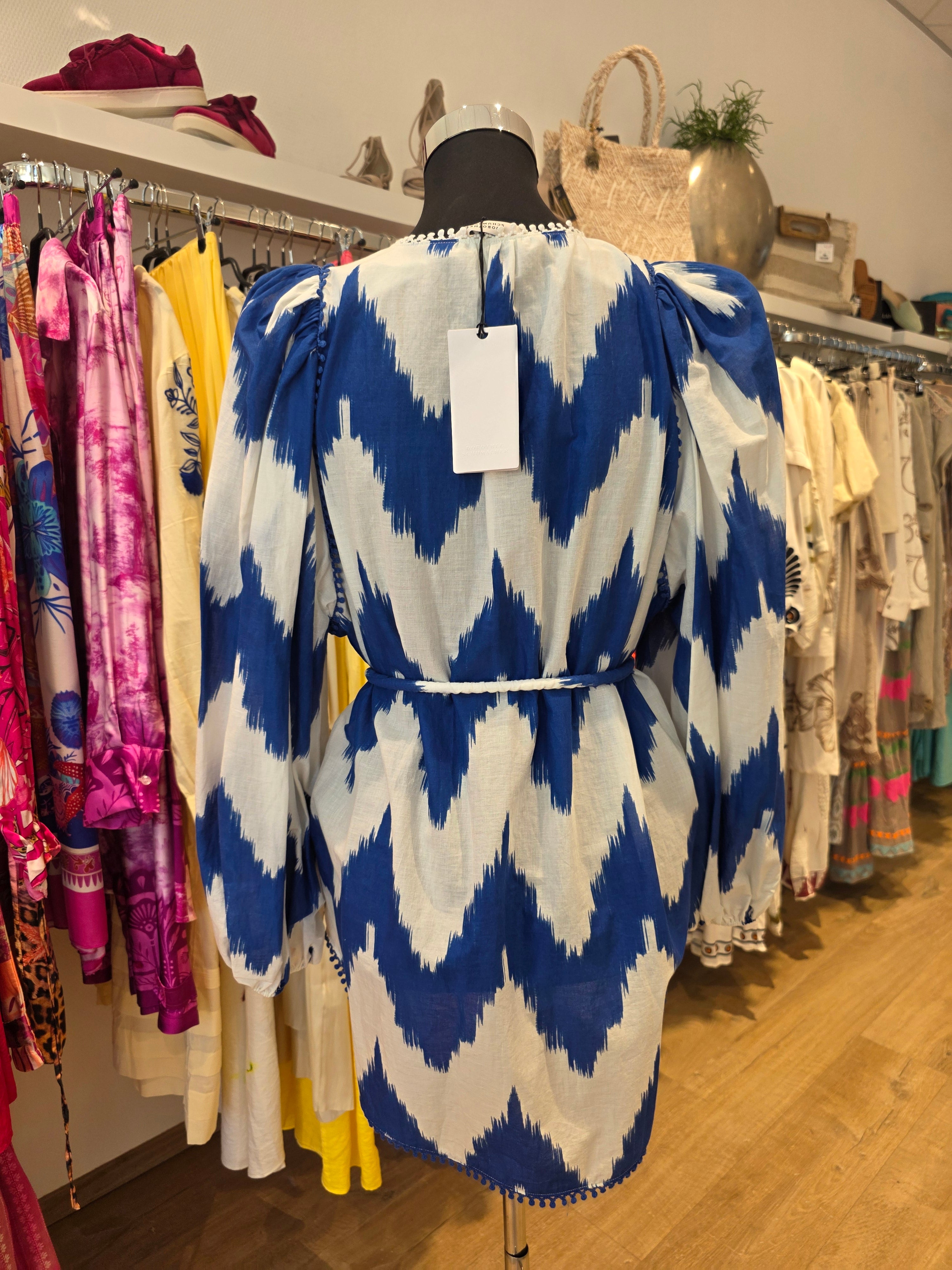 TUNIKA BLUSE BLAU BAUMWOLLE OVERSIZE GR.M