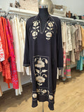 KLEID TUNIKAKLEID KAFTAN SCHWARZ BAUMWOLLE GR.40/M