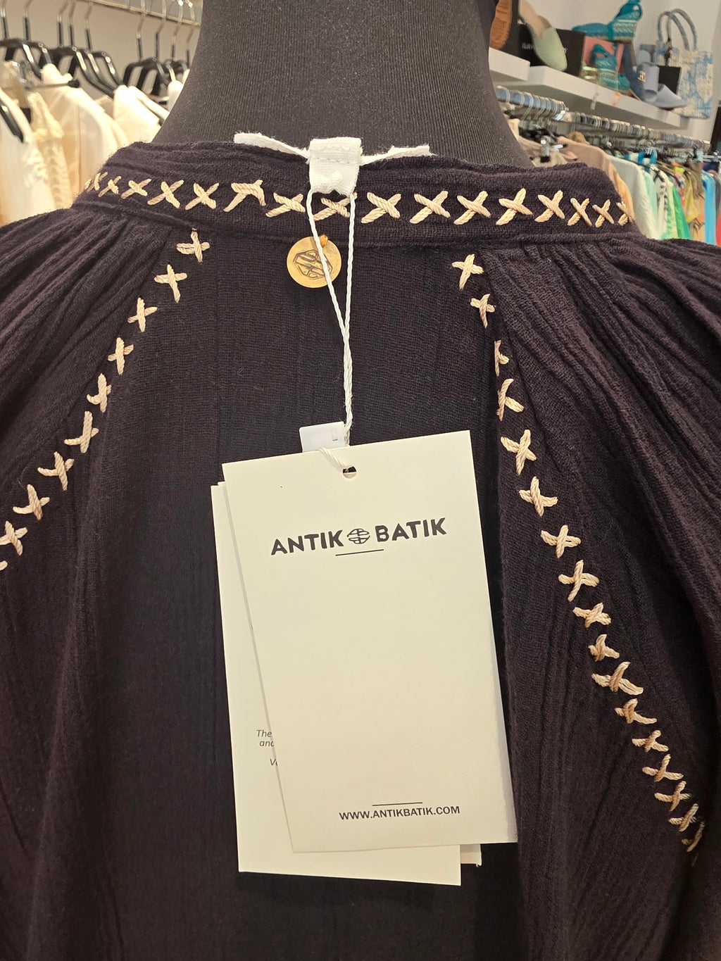 KLEID TUNIKAKLEID KAFTAN SCHWARZ BAUMWOLLE GR.40/M