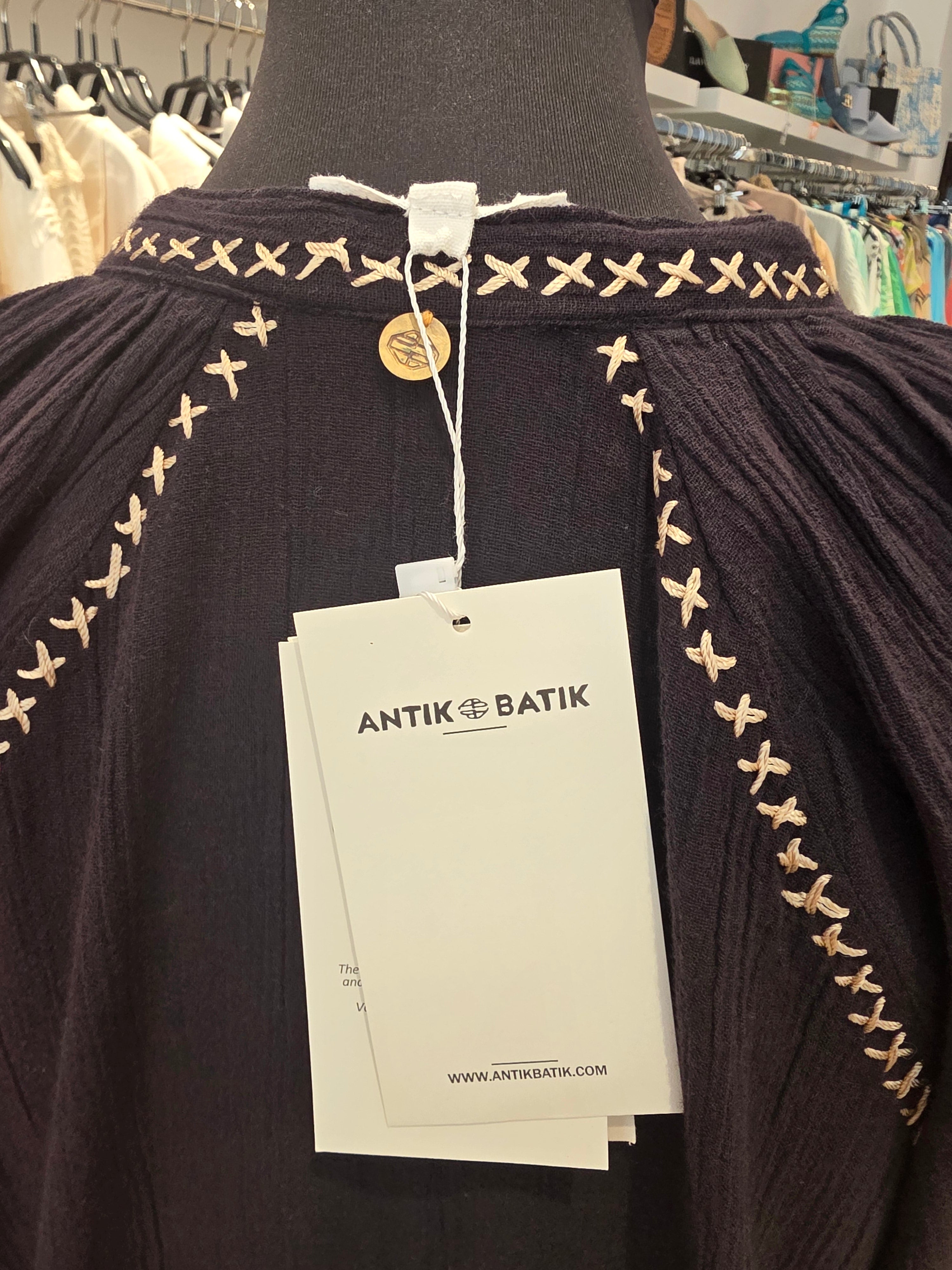 KLEID TUNIKAKLEID KAFTAN SCHWARZ BAUMWOLLE GR.40/M