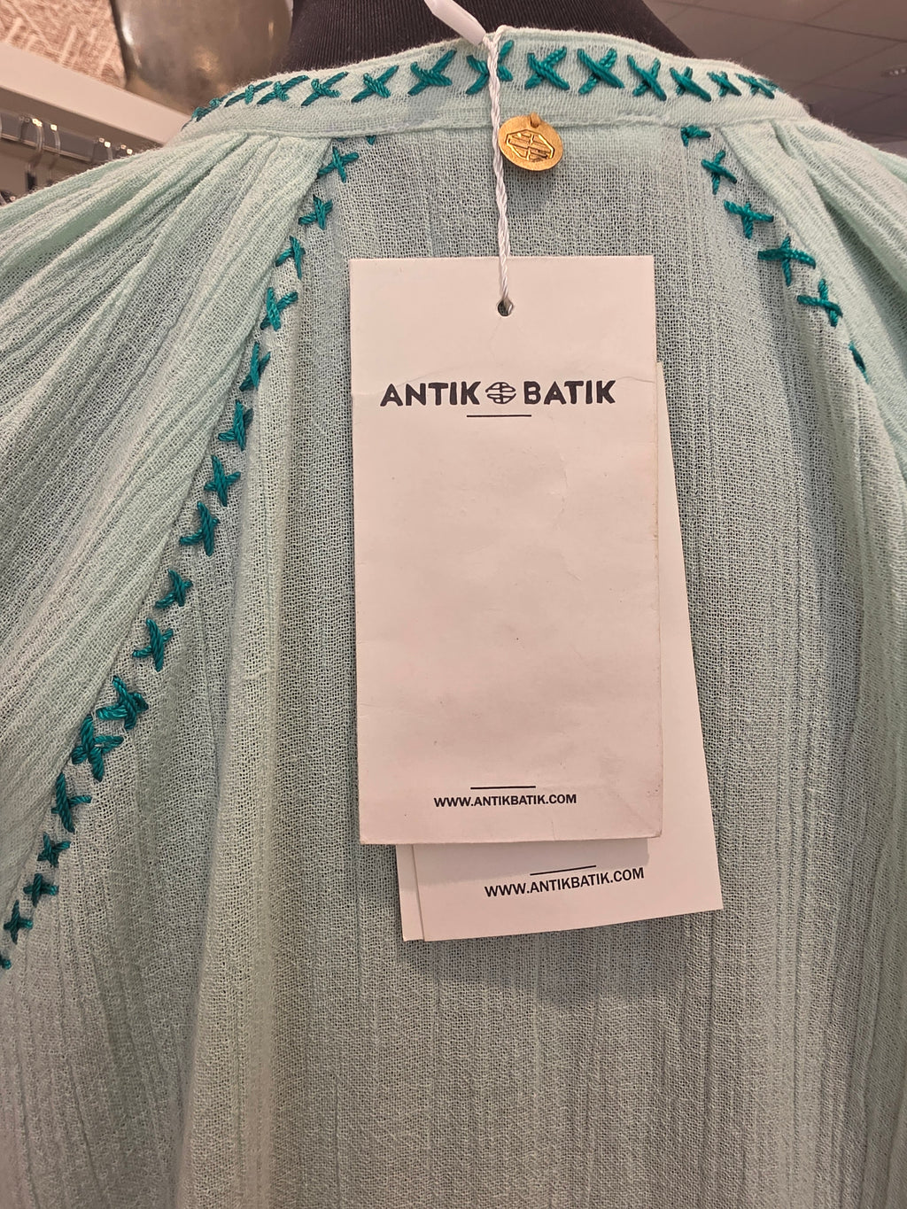 KLEID TUNIKAKLEID KAFTAN PISTAZIE BAUMWOLLE GR.40M