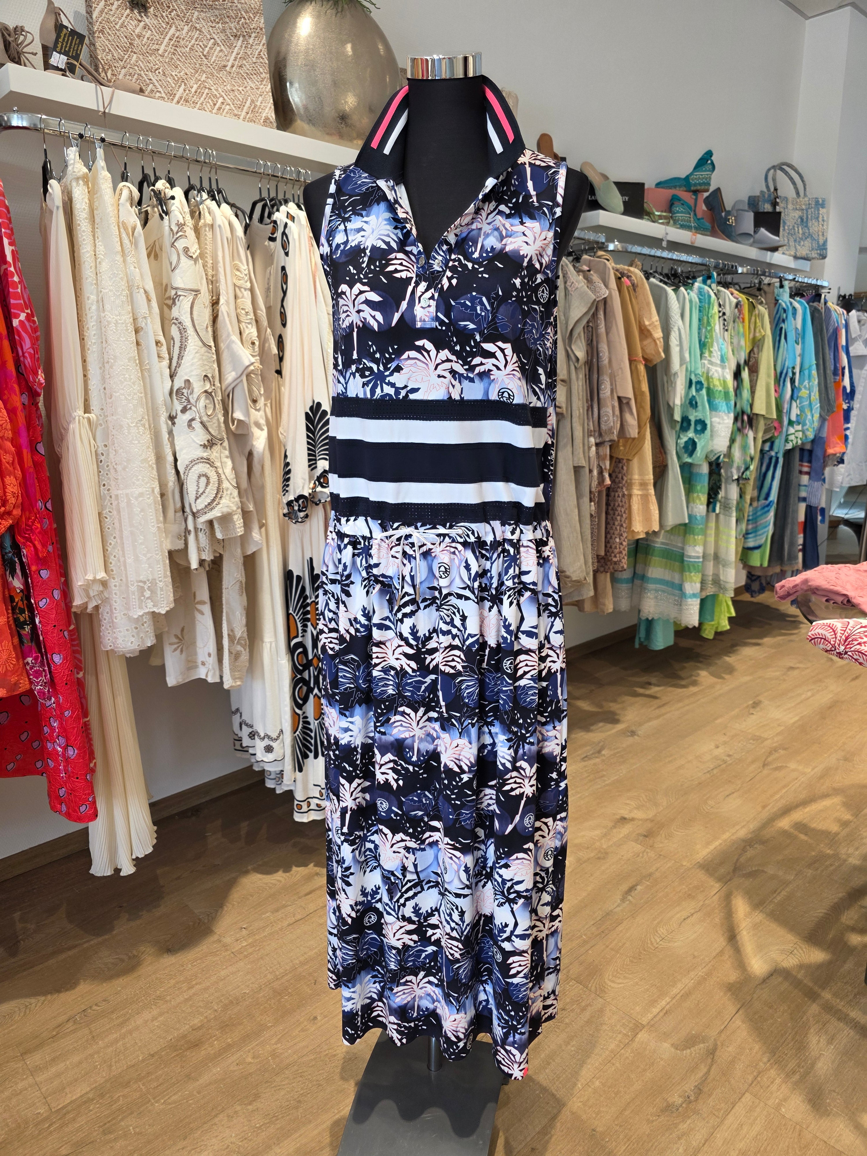 MIDIKLEID BLAU GEMUSTERT GR.36