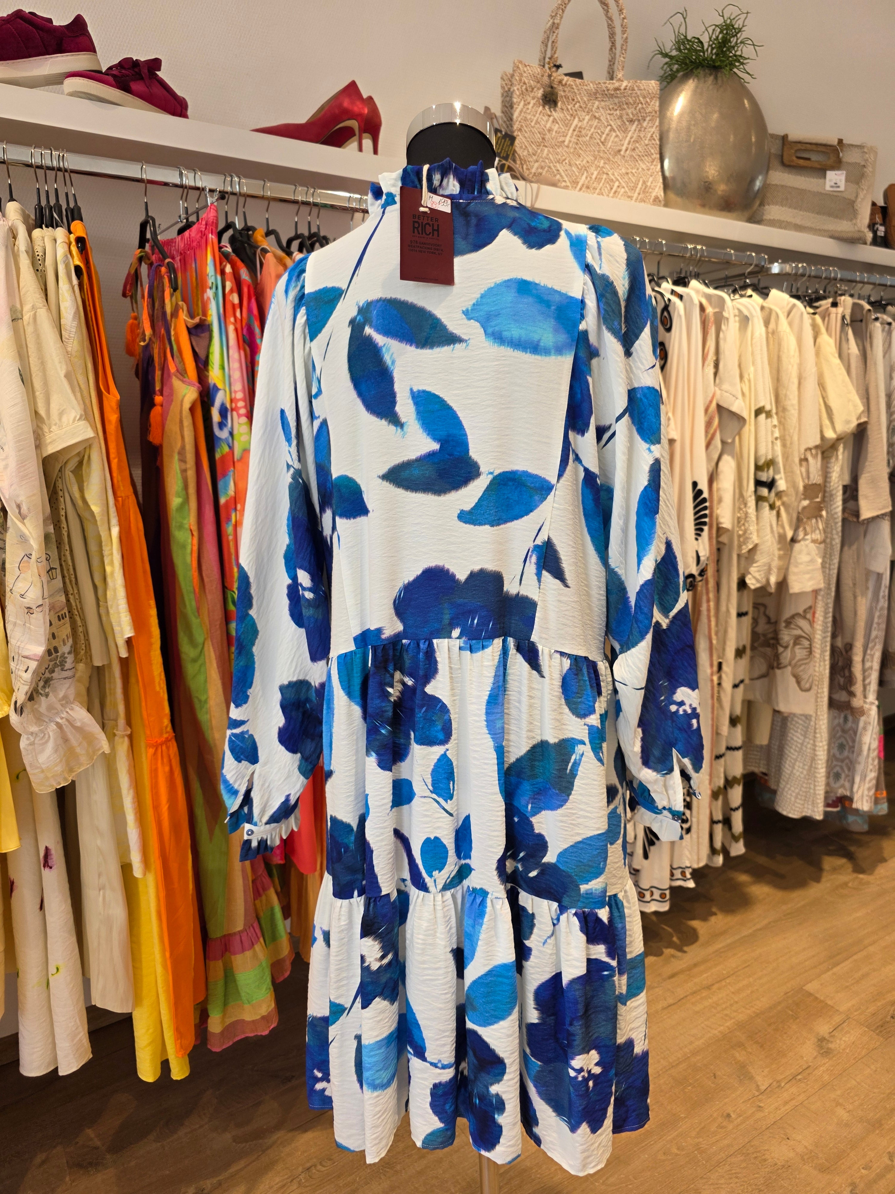 KLEID TUNIKAKLEID BLAU VISKOSE OVERSIZE GR.M