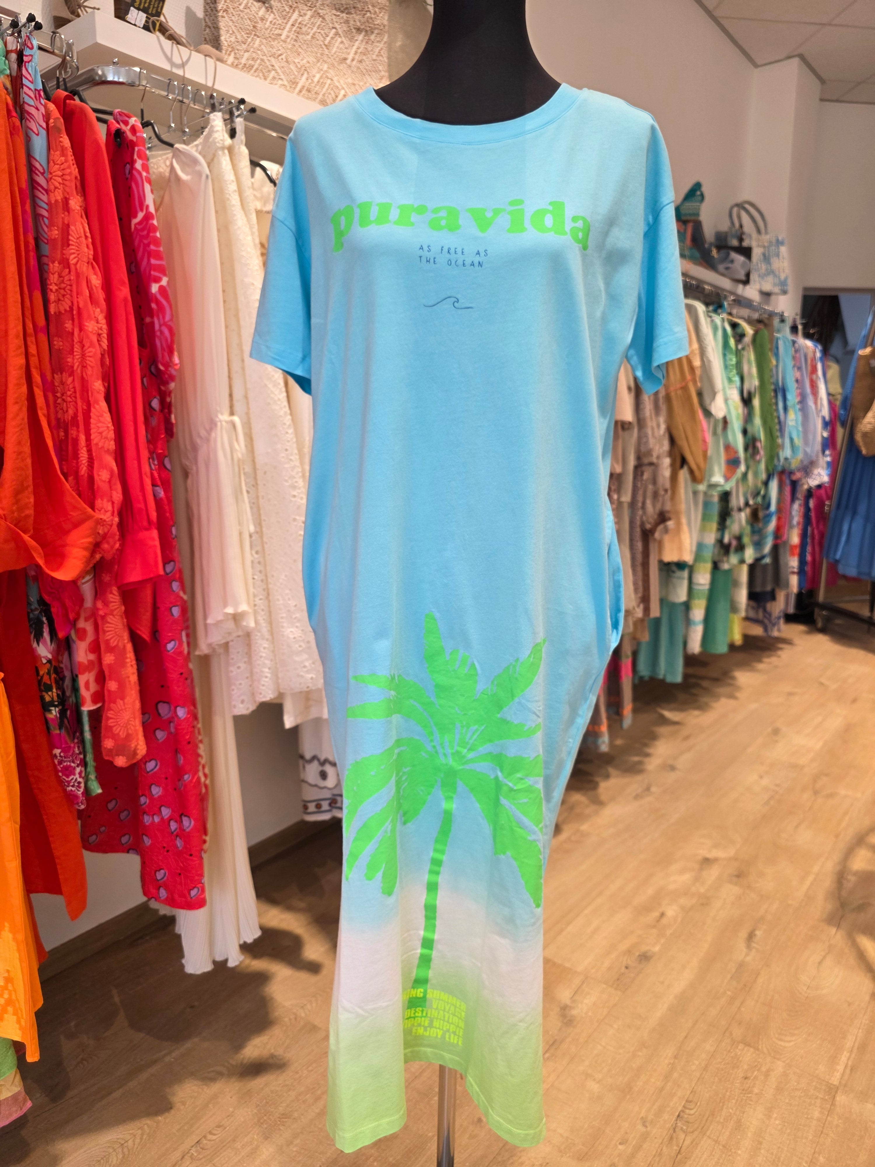 YIPPIE HIPPIE  SHIRTKLEID MAXIKLEID TÜRKIS BAUMWOLLE GR.XS/S