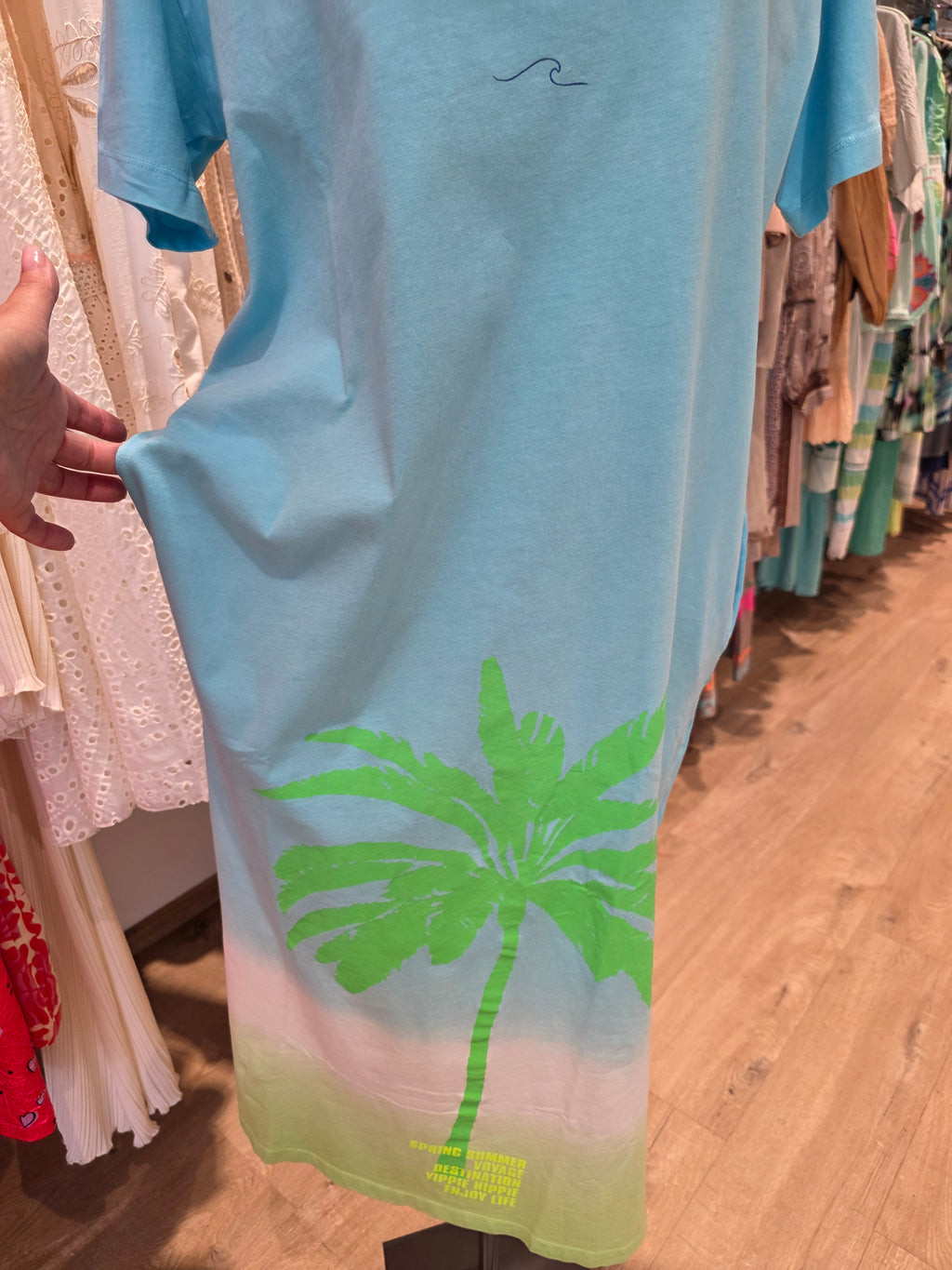 YIPPIE HIPPIE  SHIRTKLEID MAXIKLEID TÜRKIS BAUMWOLLE GR.XS/S
