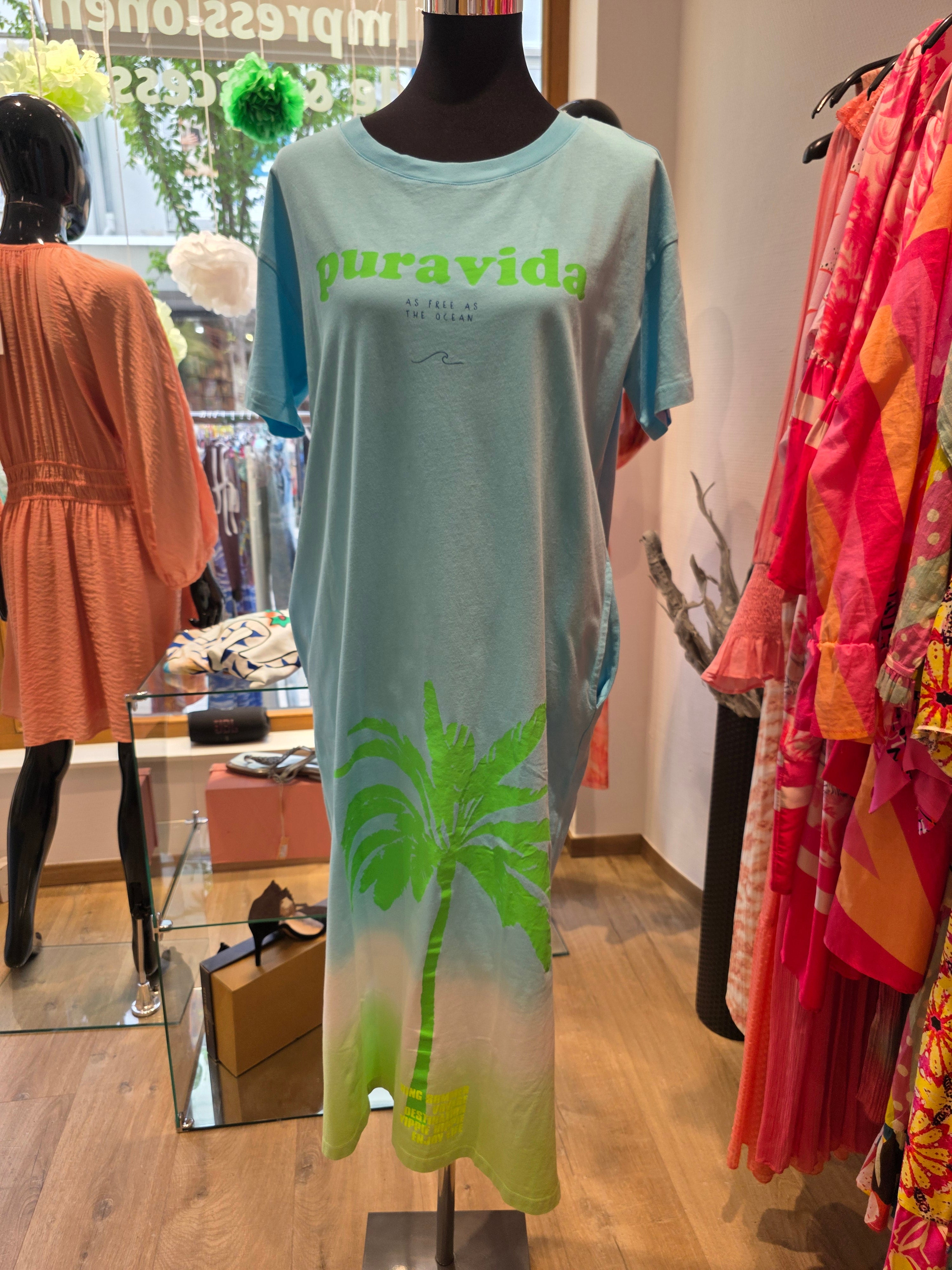 YIPPIE HIPPIE  SHIRTKLEID MAXIKLEID TÜRKIS BAUMWOLLE GR.XS/S
