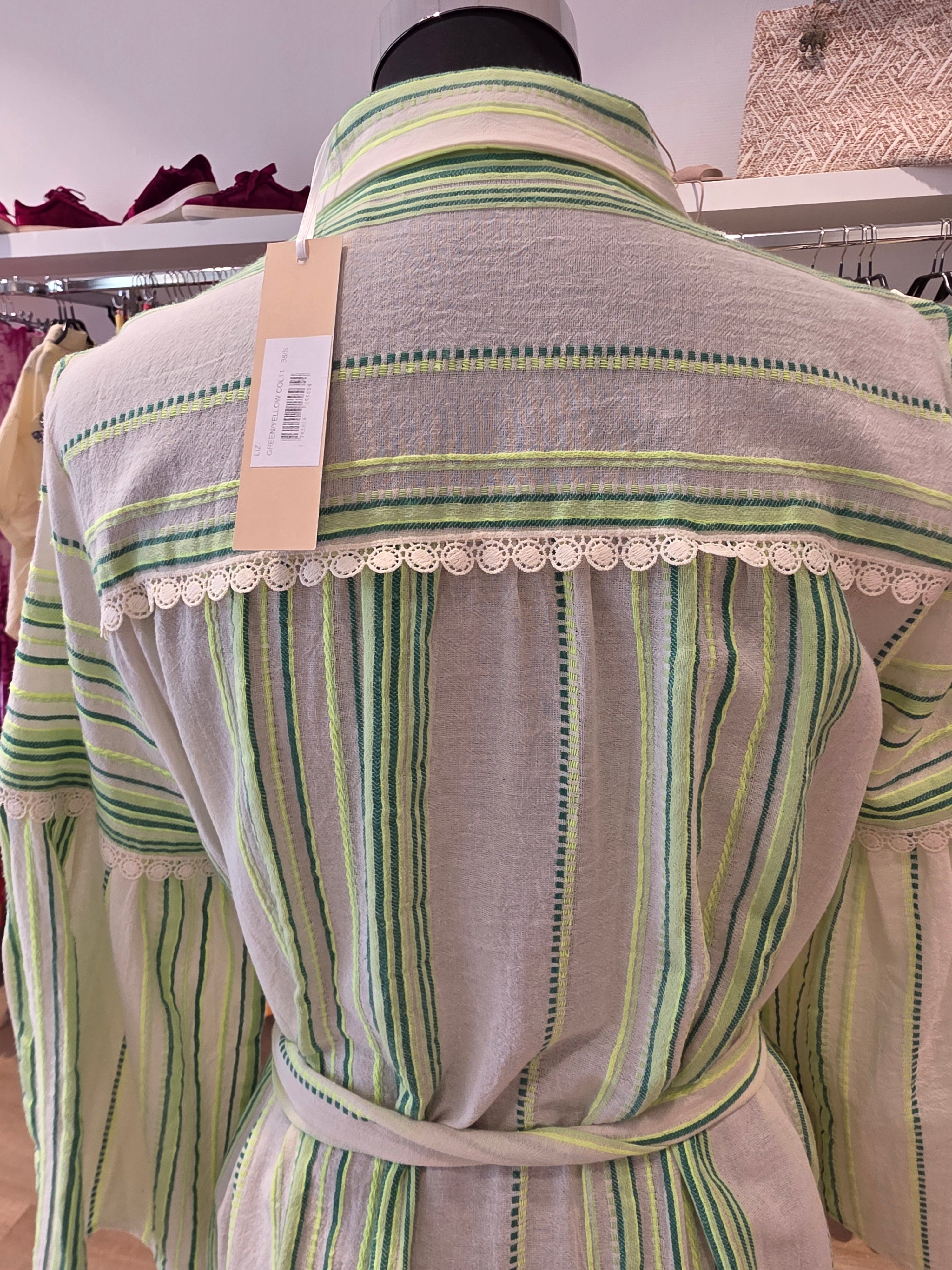 VALERIE KHALFON PARIS MIDIKLEID GRÜN BAUMWOLLE GR.38