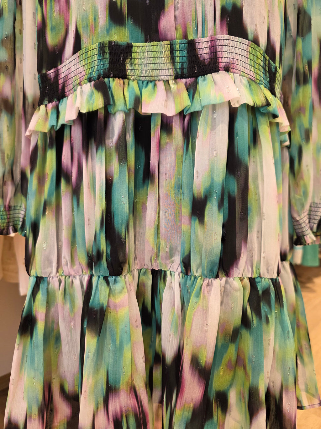 HUGO BOSS KLEID TUNIKAKLEID GRÜN POLYESTER GR.38