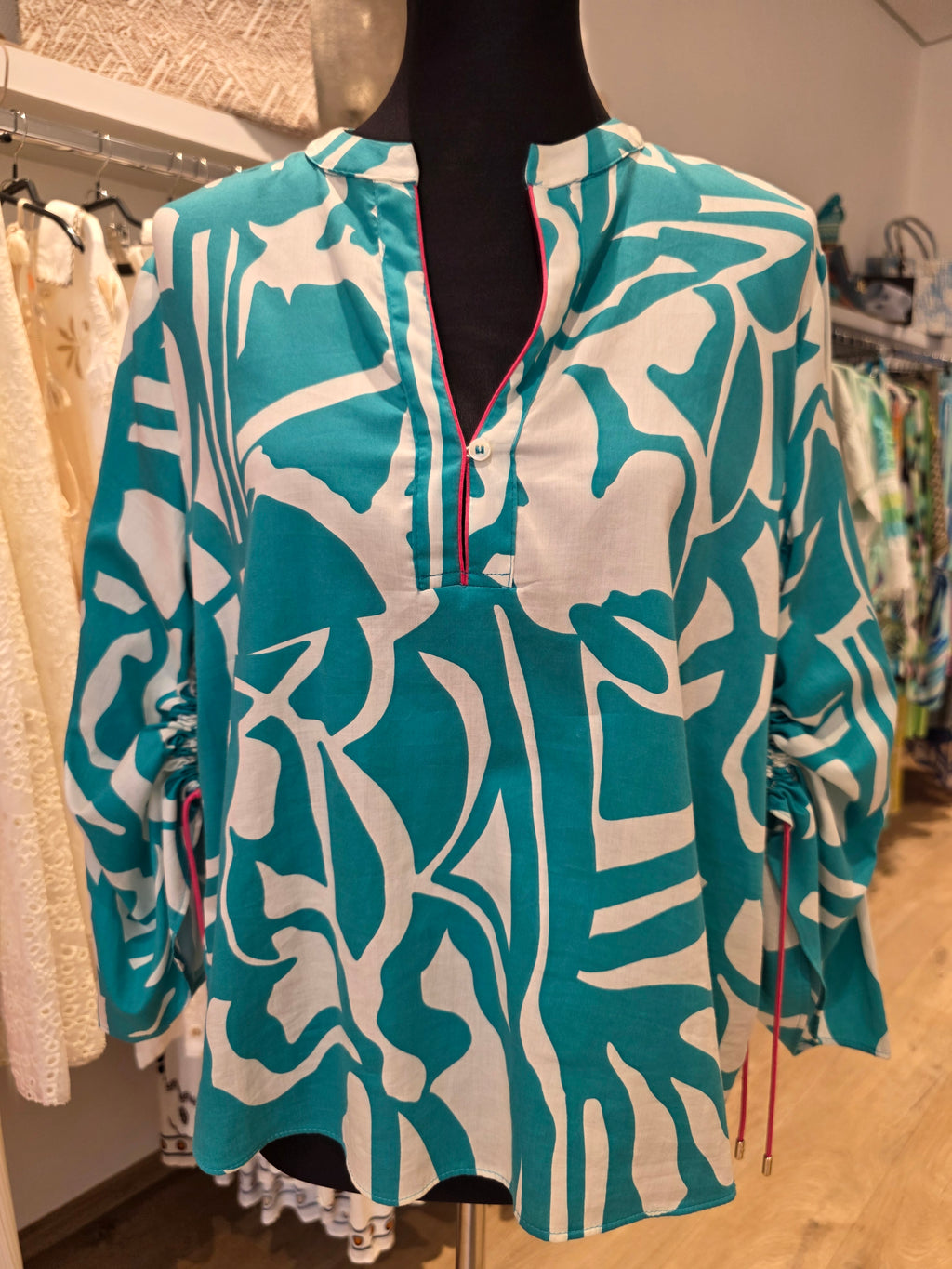 CINQUE BLUSE TUNIKA PETROL BAUMWOLLE GR.40