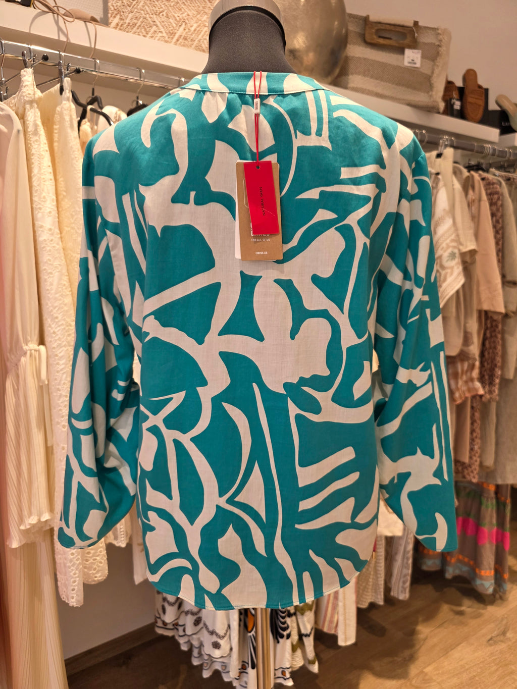 CINQUE BLUSE TUNIKA PETROL BAUMWOLLE GR.40