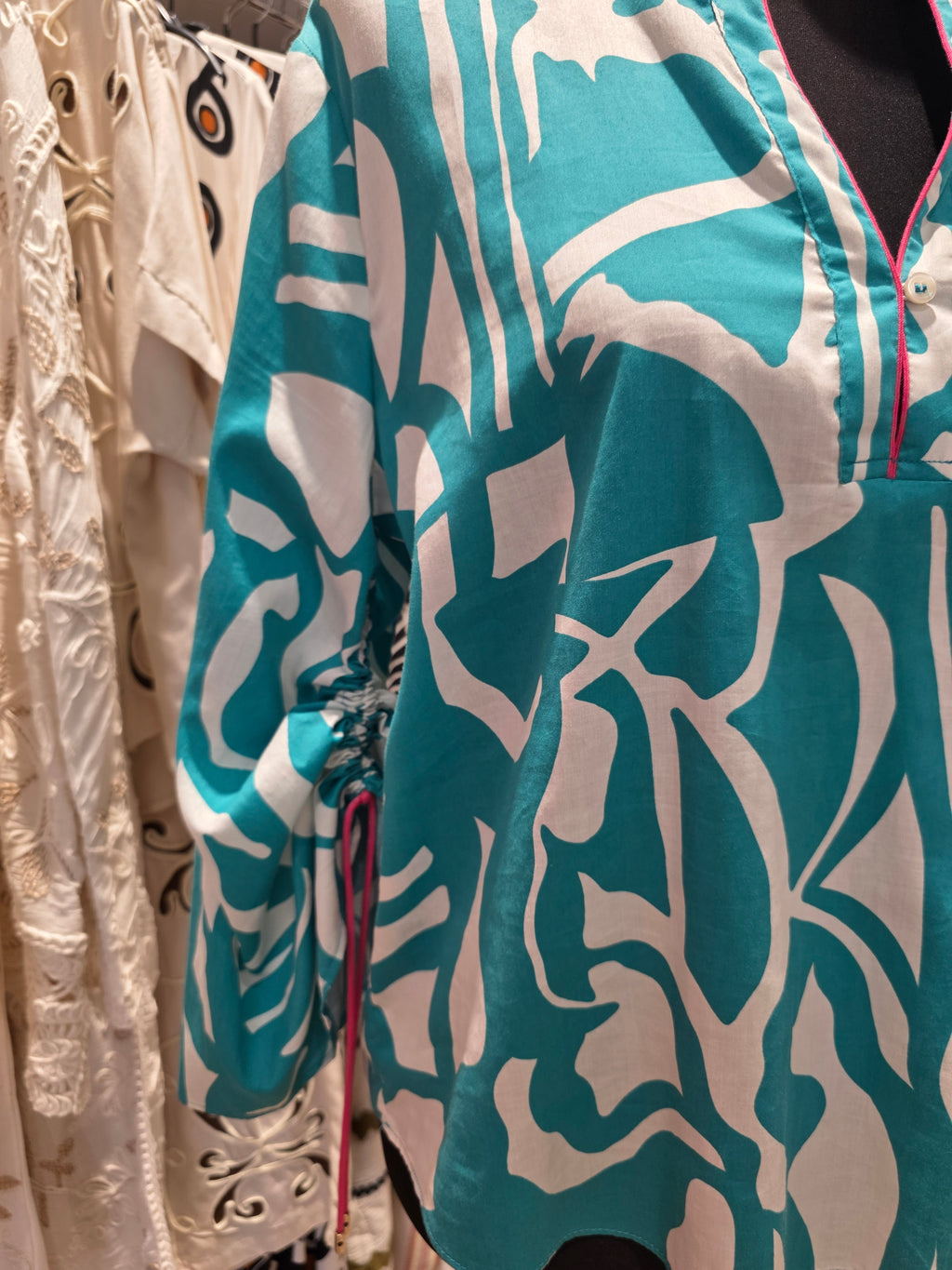 CINQUE BLUSE TUNIKA PETROL BAUMWOLLE GR.40