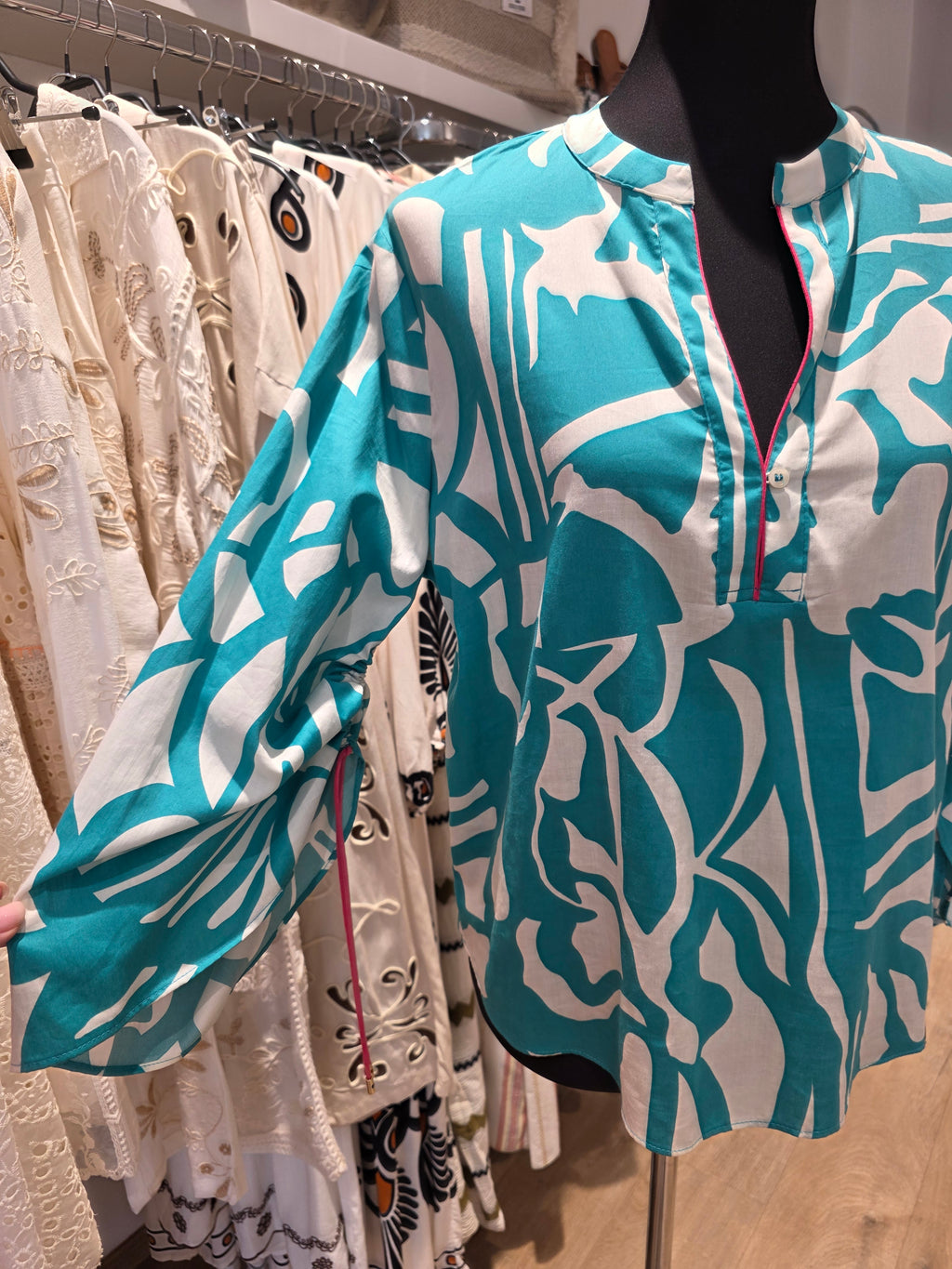 CINQUE BLUSE TUNIKA PETROL BAUMWOLLE GR.40