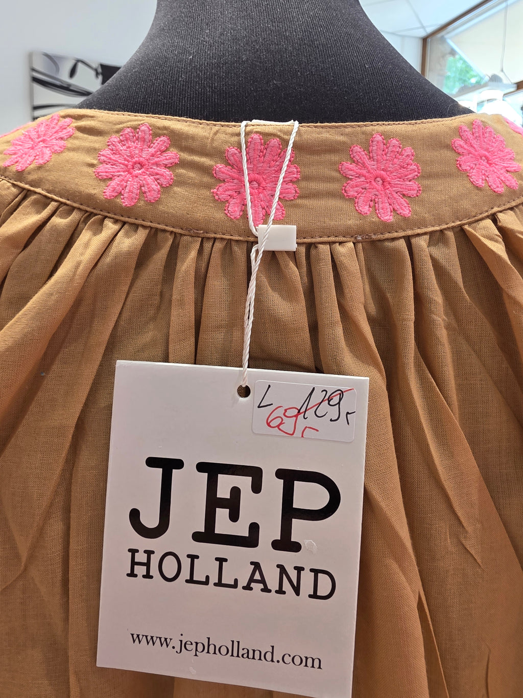 JEP HOLLAND TUNIKA BLUSE SAND/BEIGE BAUMWOLLE GR.L