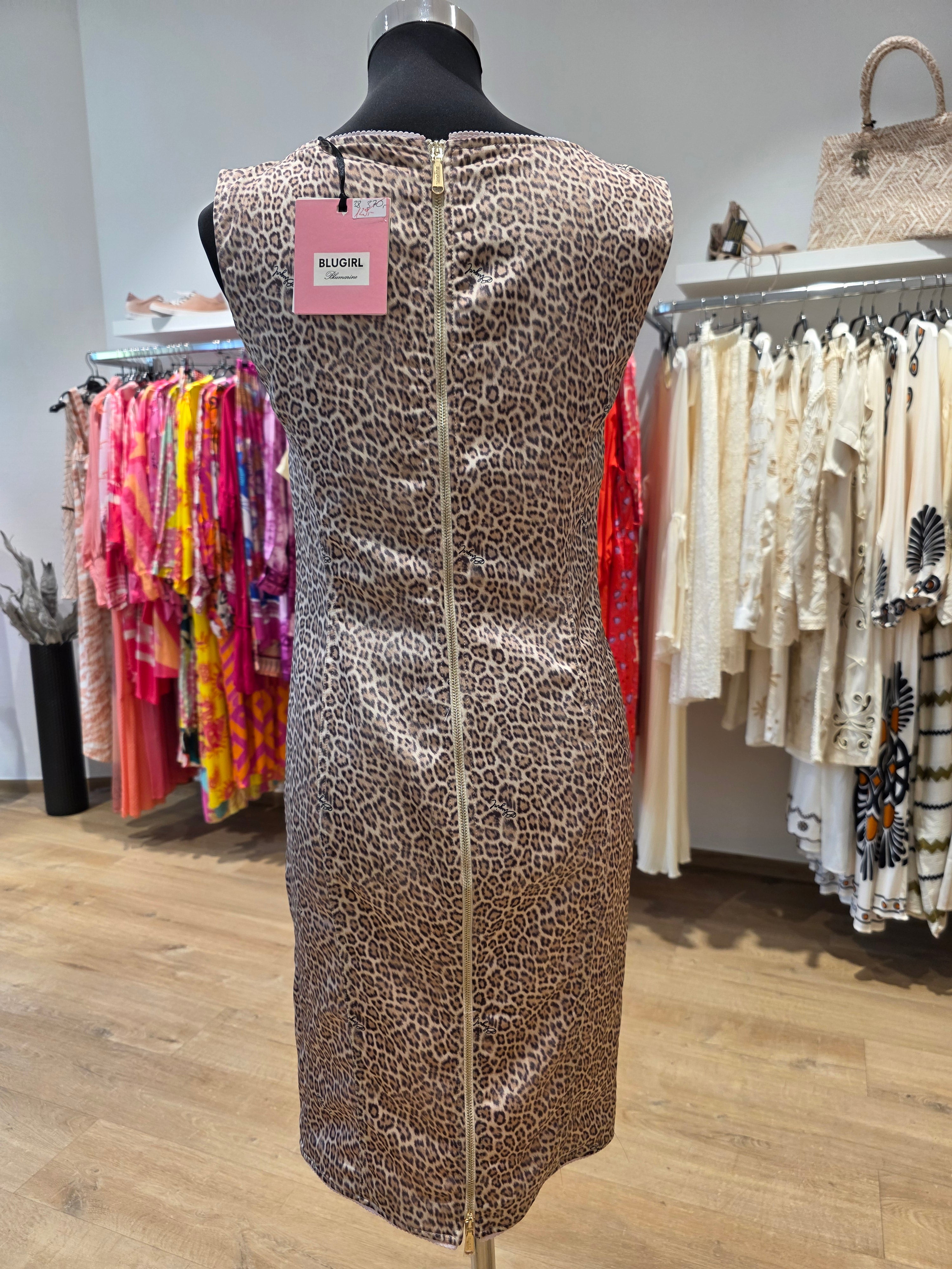 BLUGIRL BLUMARINE KLEID ETUIKLEID LEO TAUPE GR.36/38