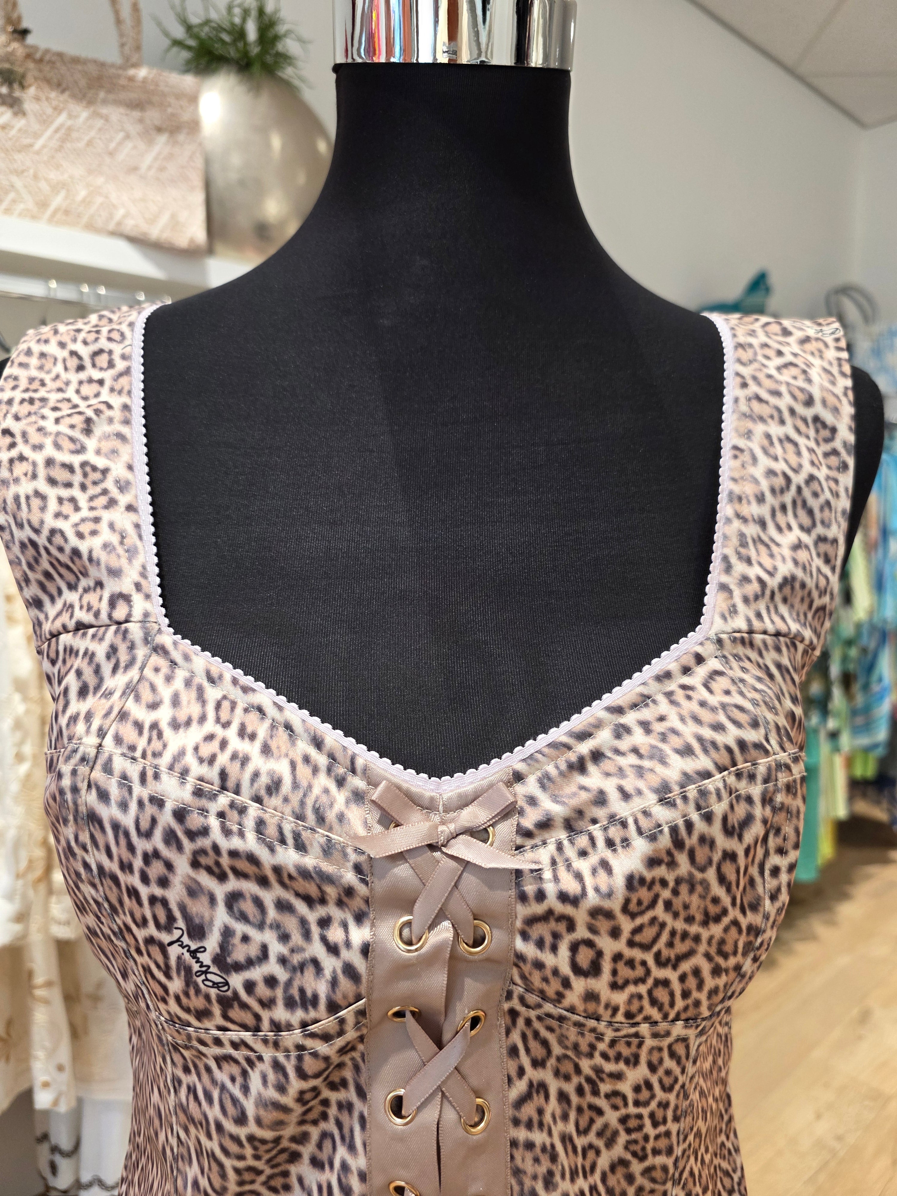 BLUGIRL BLUMARINE KLEID ETUIKLEID LEO TAUPE GR.36/38