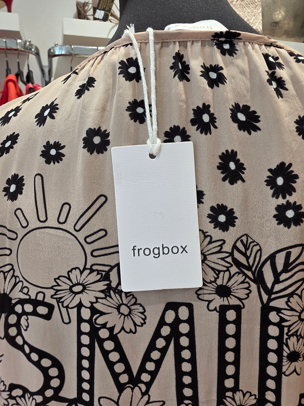 FROGBOX BLUSE  TUNIKA TAUPE/BEIGE VISKOSE GR.36