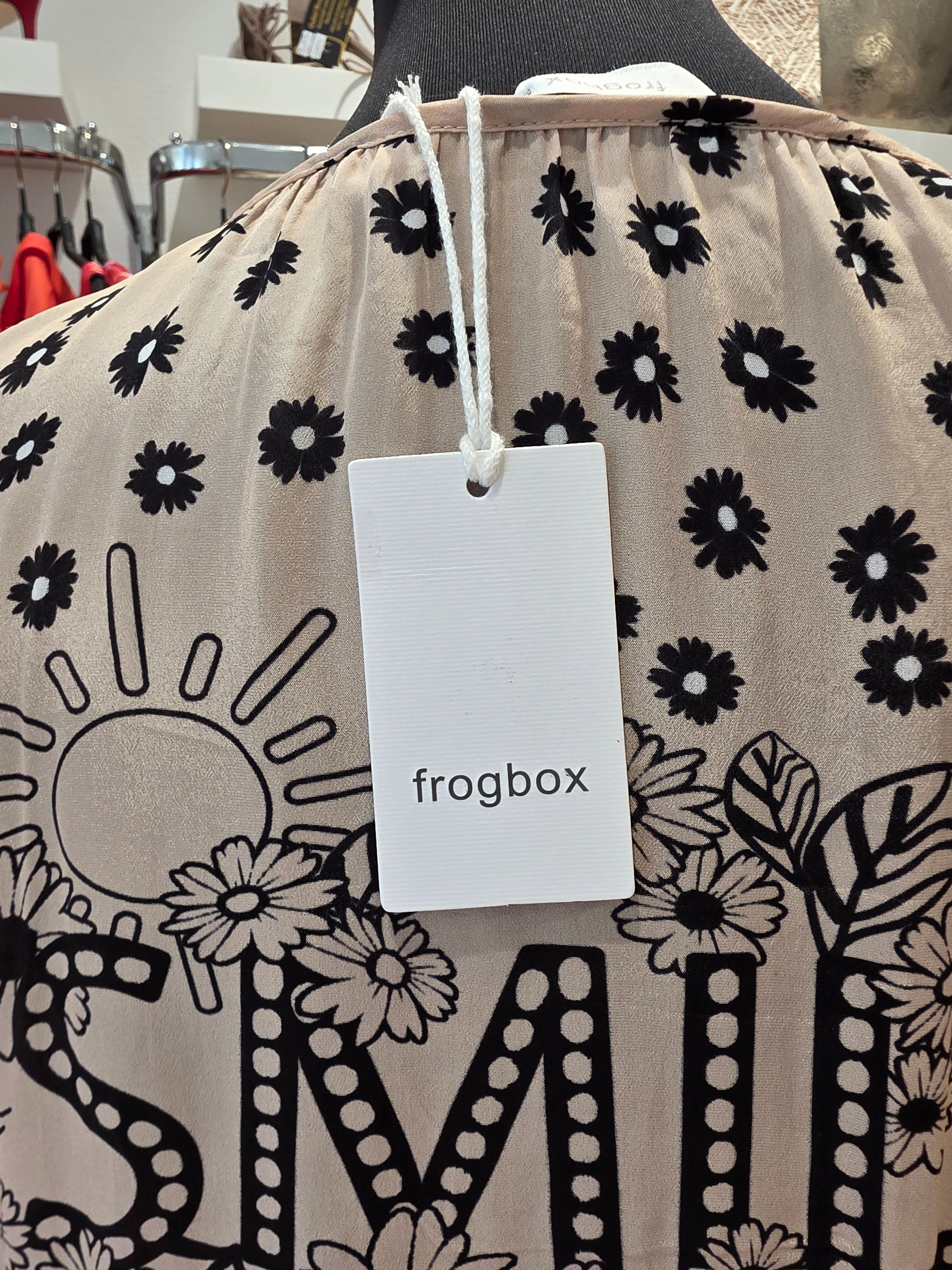 FROGBOX BLUSE  TUNIKA TAUPE/BEIGE VISKOSE GR.36