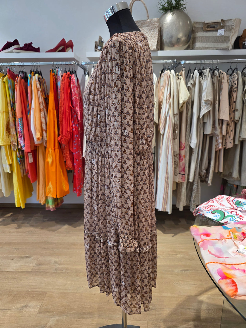 FROGBOX KLEID TAUPE VISKOSE GR.42