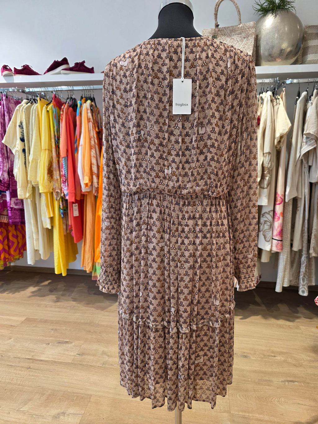 FROGBOX KLEID TAUPE VISKOSE GR.42