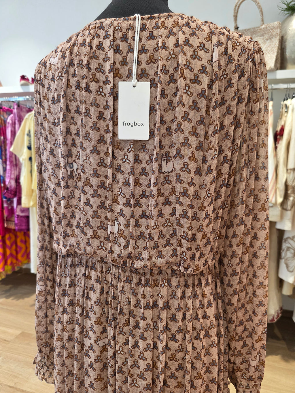 FROGBOX KLEID TAUPE VISKOSE GR.42