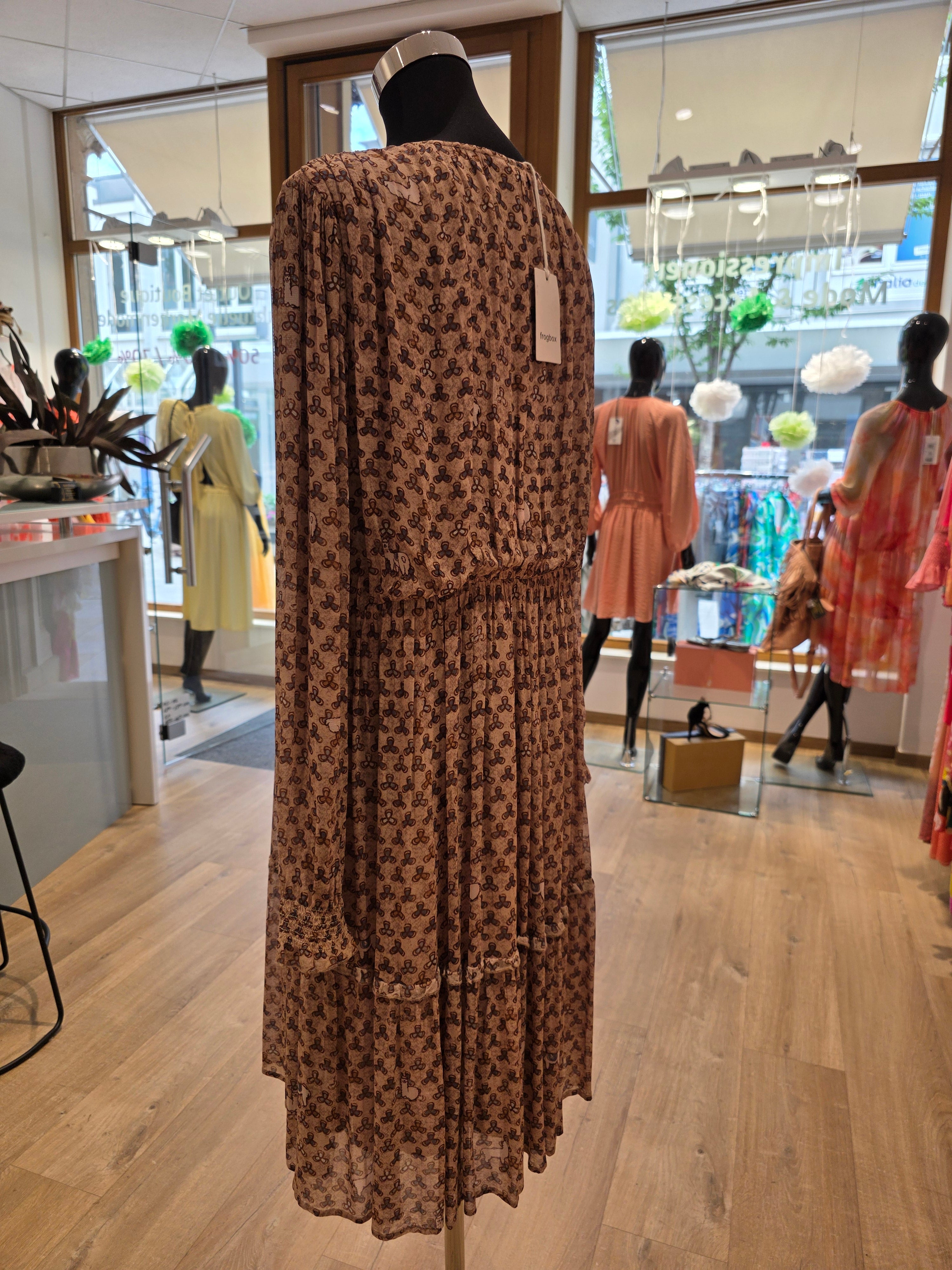 FROGBOX KLEID TAUPE VISKOSE GR.42