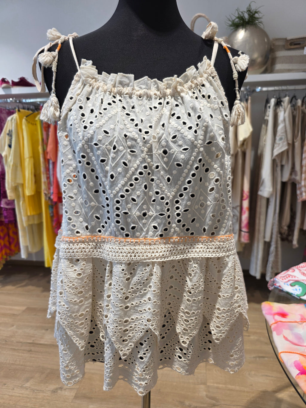 STEFANEL TOP TINIKA BLUSE CREAM BAUMWOLLE GR.42