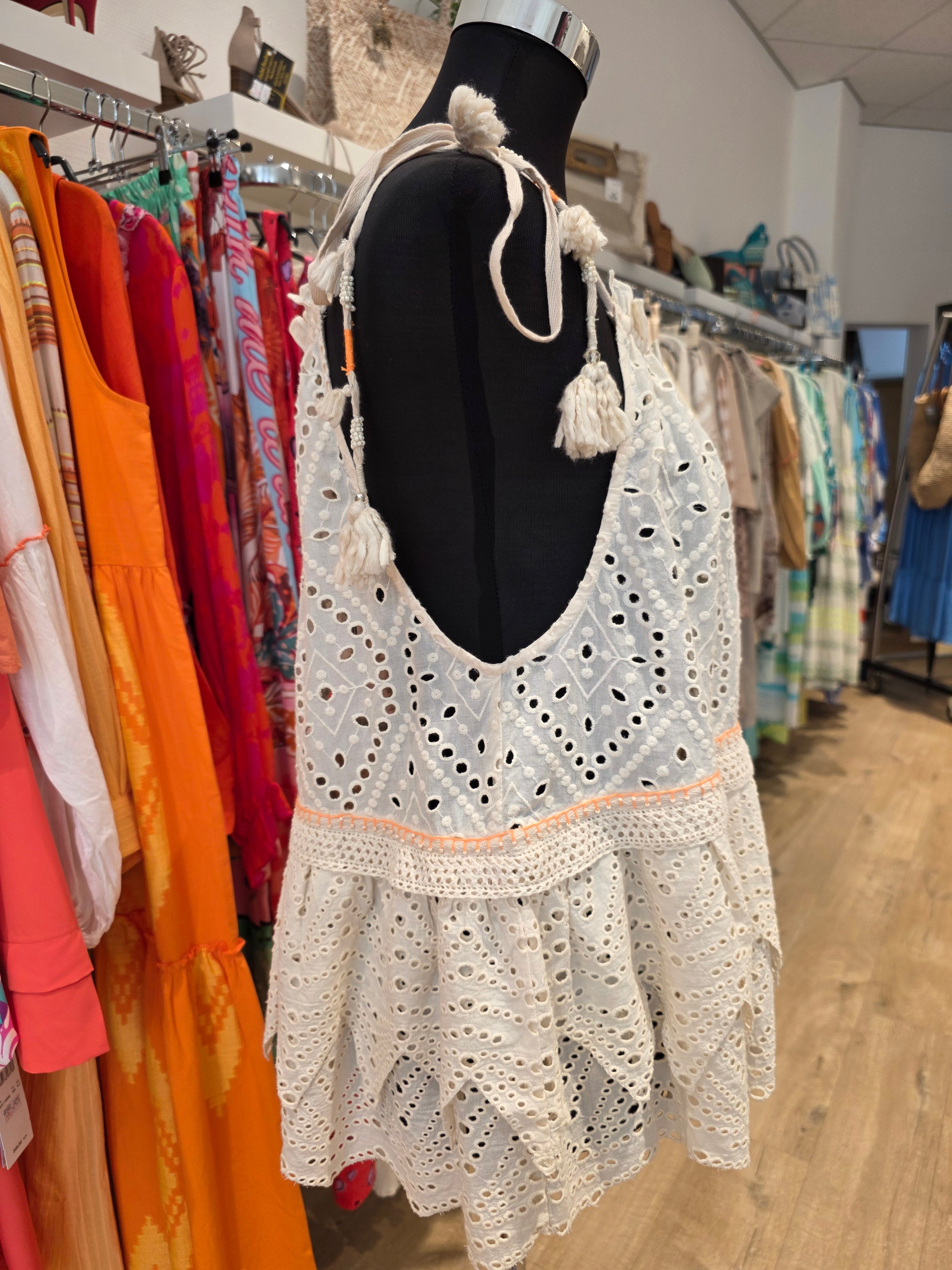 STEFANEL TOP TINIKA BLUSE CREAM BAUMWOLLE GR.42
