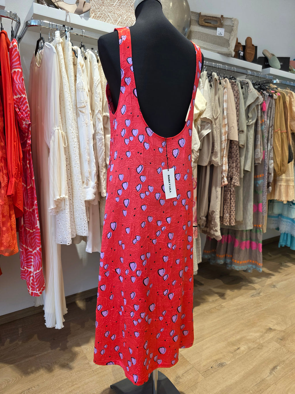 BIMBA Y LOLA KLEID ROT/KORALLE  POLYAMID GR.M