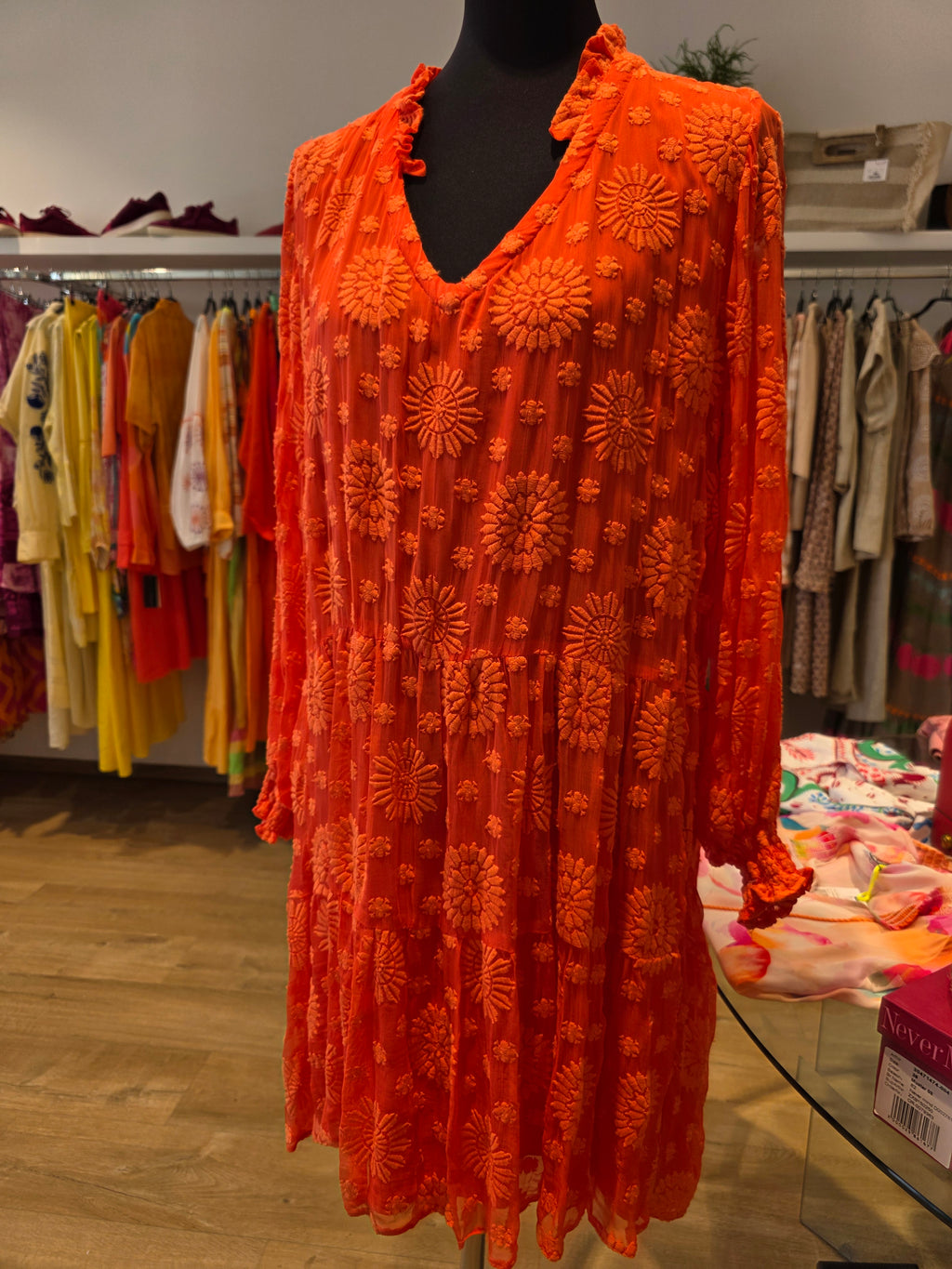 VALERIE KHALFON PARIS KLEID TUNIKAKLEID KORALLE VISKOSE GR.M