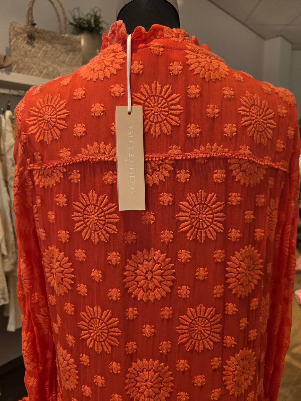 VALERIE KHALFON PARIS KLEID TUNIKAKLEID KORALLE VISKOSE GR.M