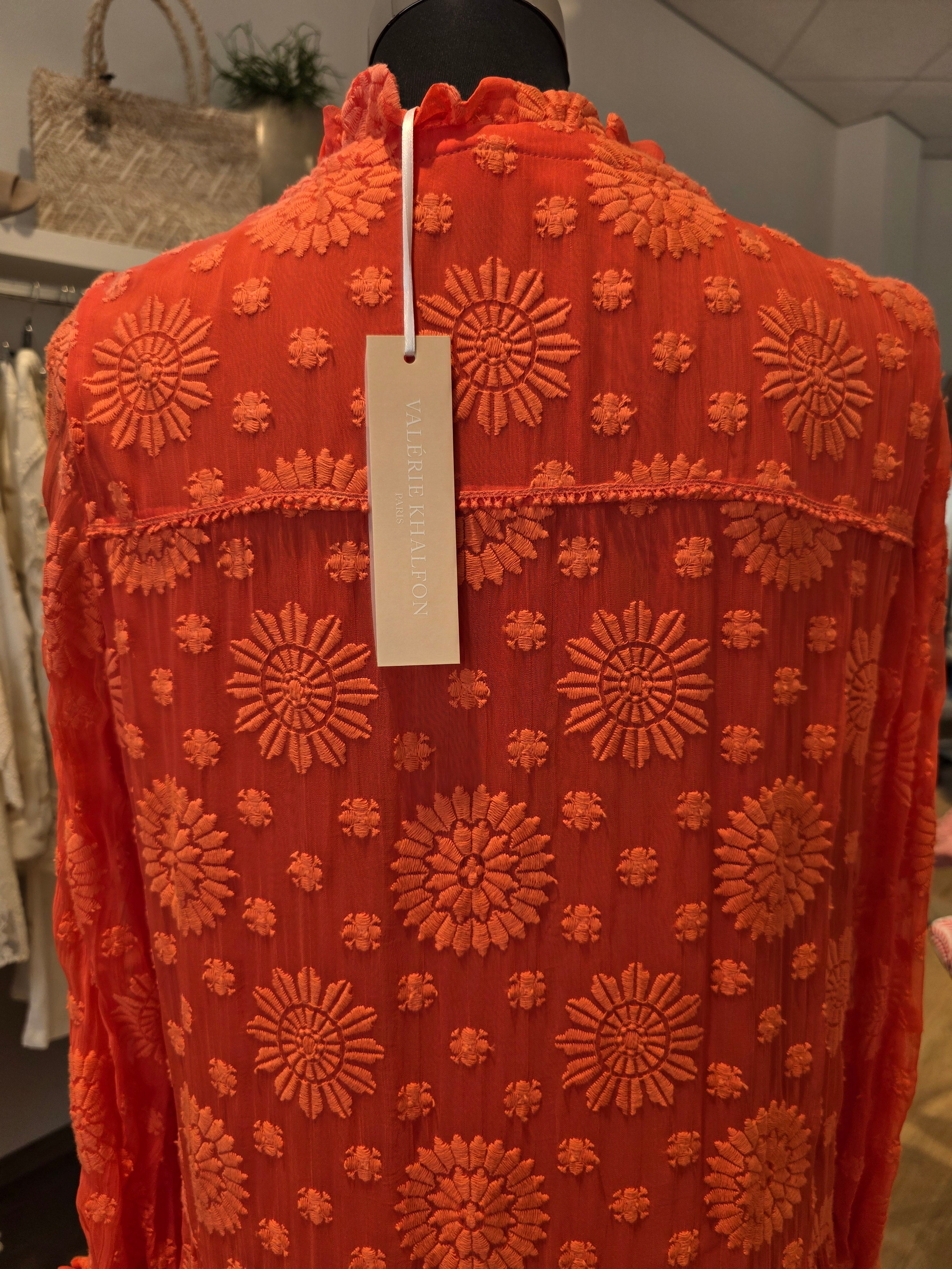 VALERIE KHALFON PARIS KLEID TUNIKAKLEID KORALLE VISKOSE GR.M