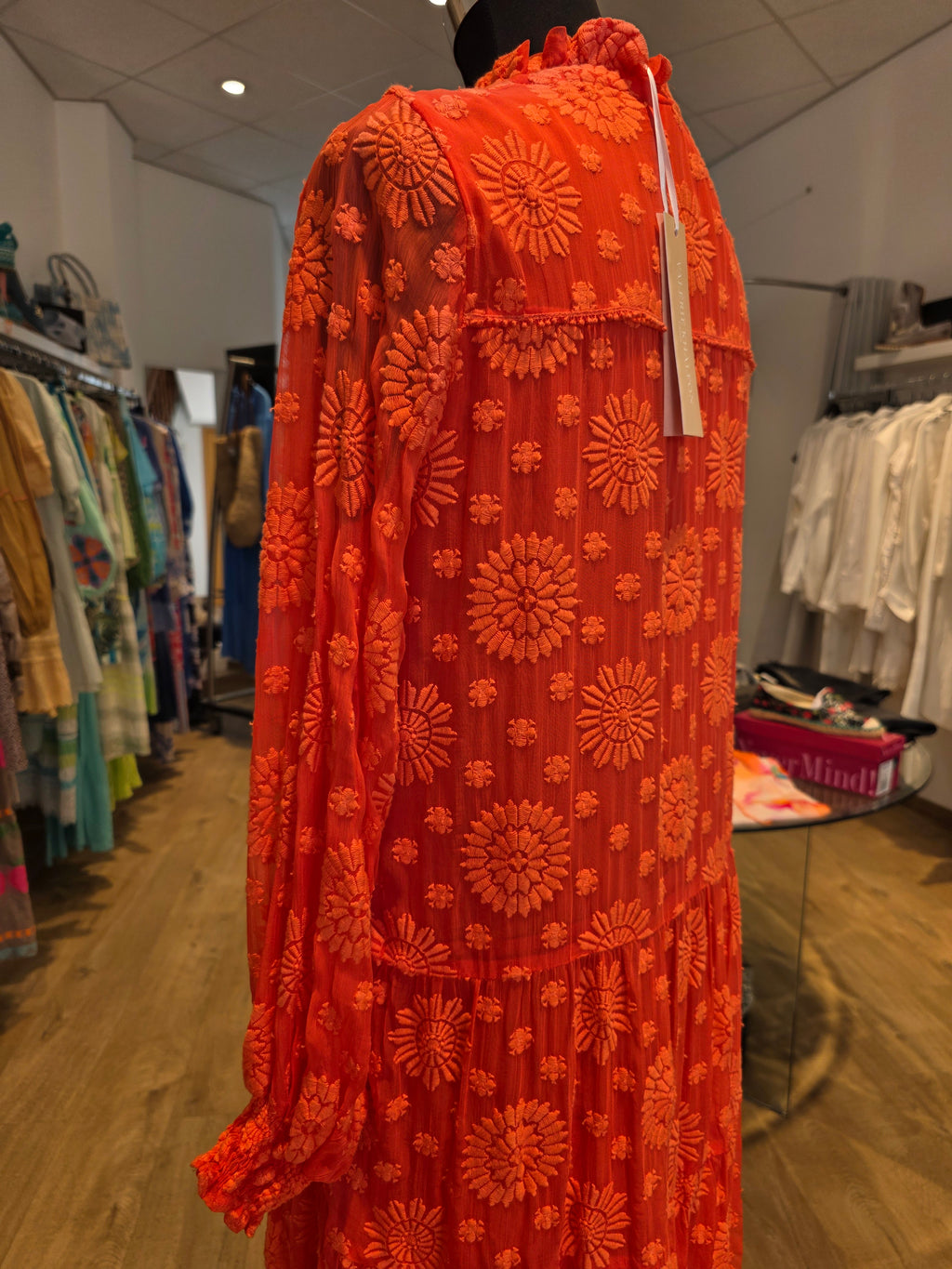 VALERIE KHALFON PARIS KLEID TUNIKAKLEID KORALLE VISKOSE GR.M