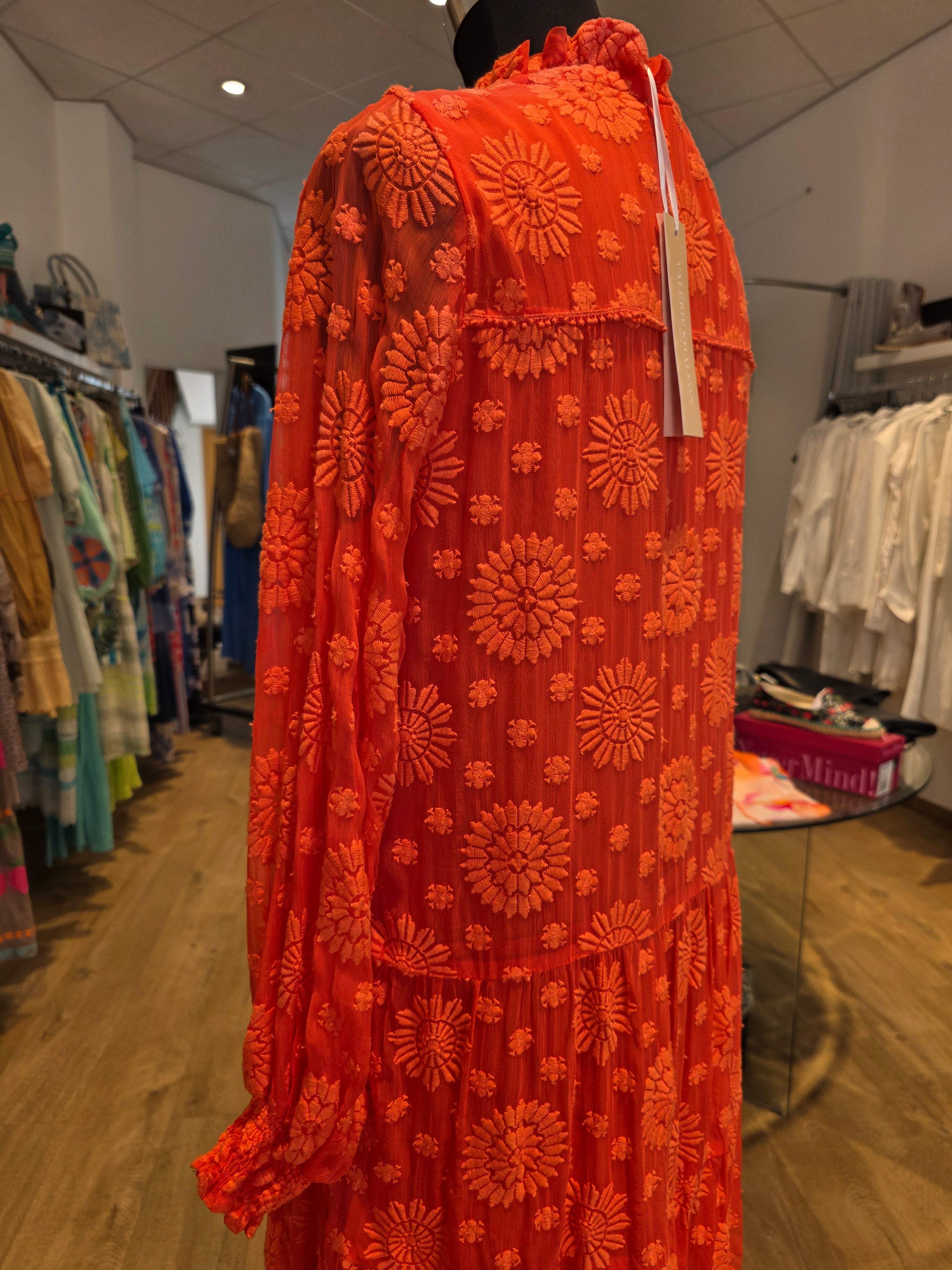 VALERIE KHALFON PARIS KLEID TUNIKAKLEID KORALLE VISKOSE GR.M