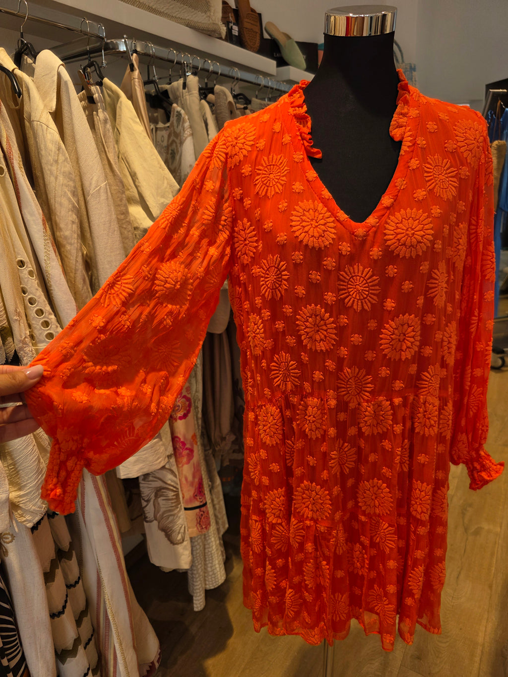 VALERIE KHALFON PARIS KLEID TUNIKAKLEID KORALLE VISKOSE GR.M