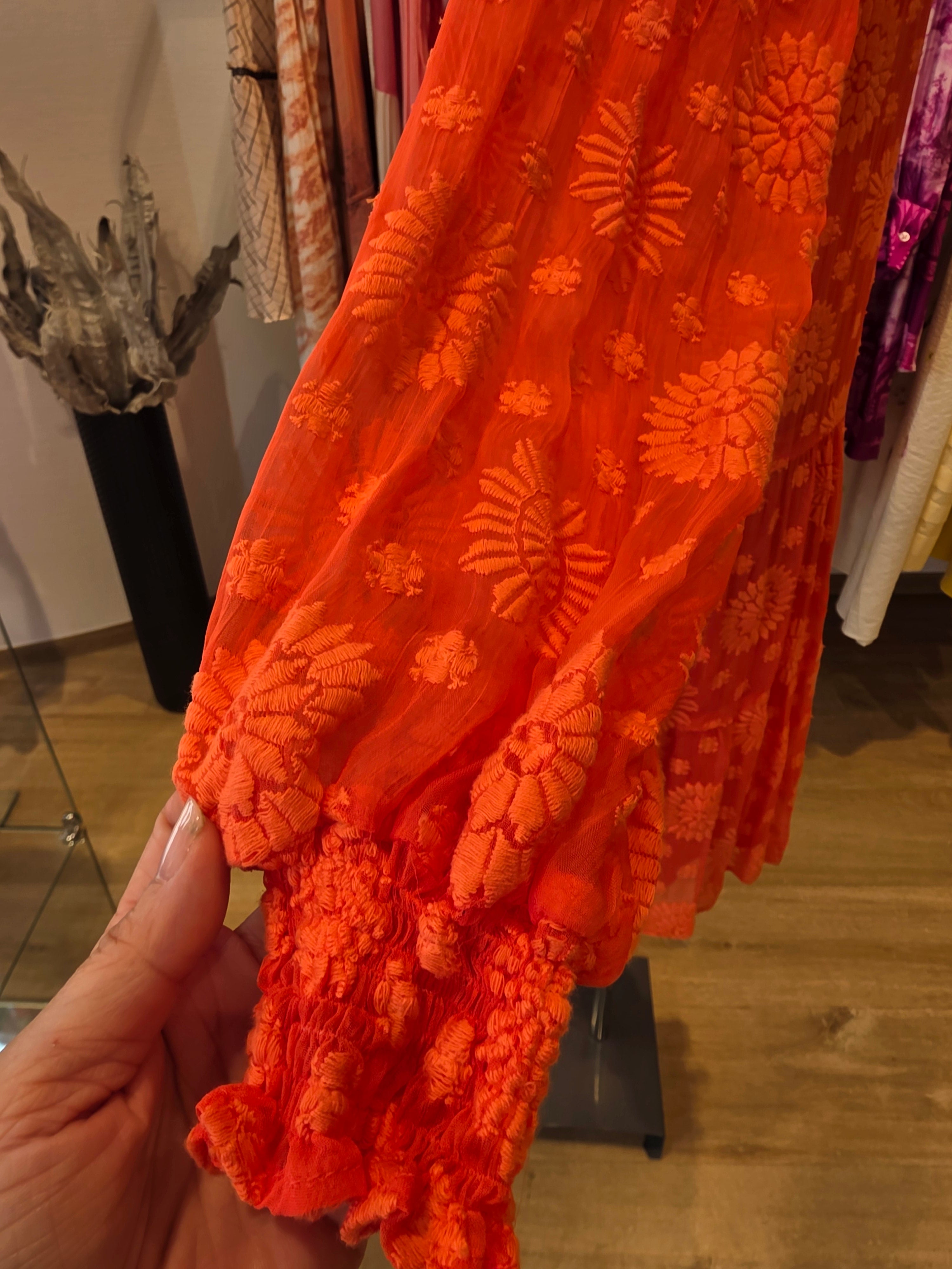 VALERIE KHALFON PARIS KLEID TUNIKAKLEID KORALLE VISKOSE GR.M