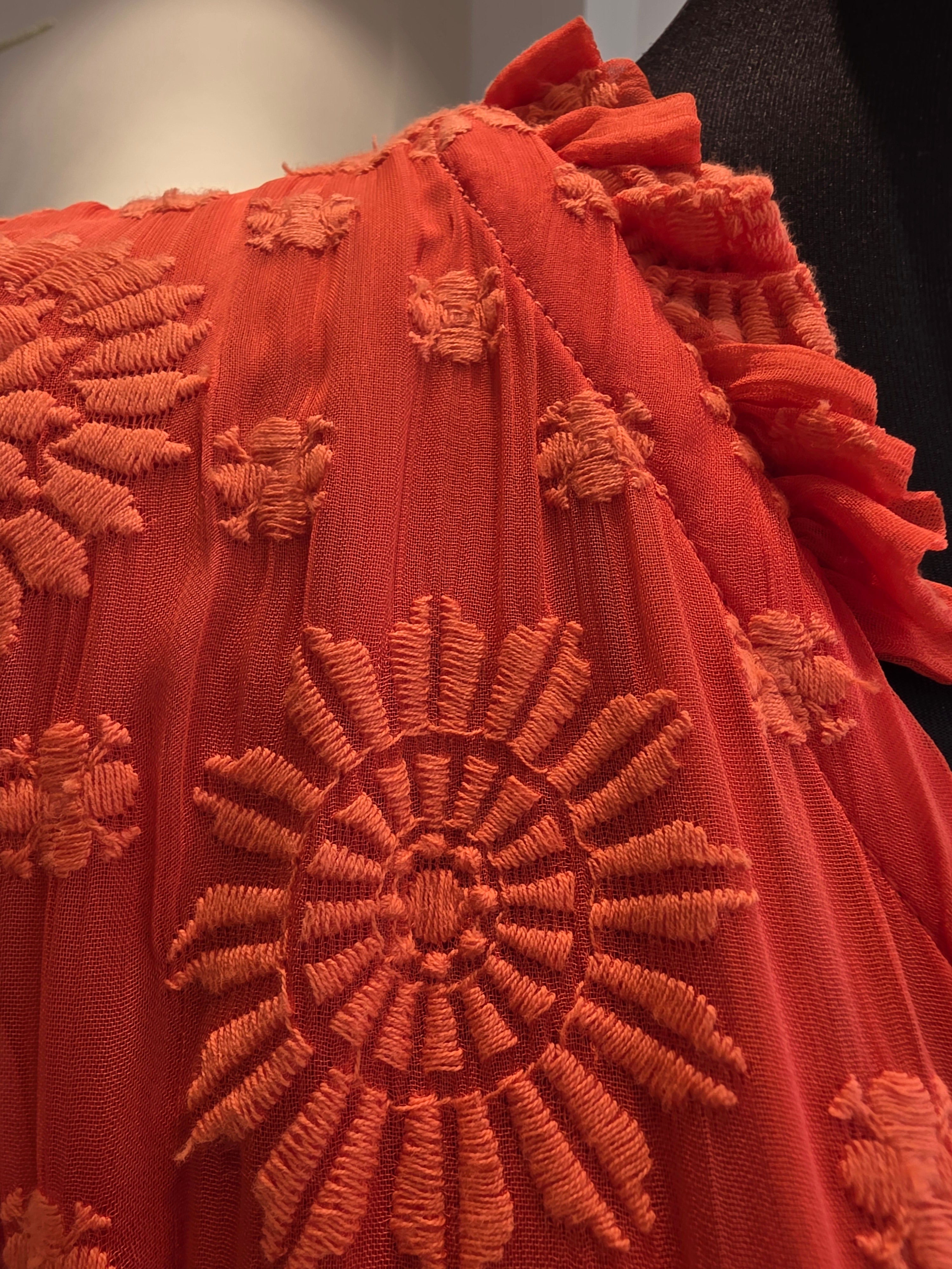 VALERIE KHALFON PARIS KLEID TUNIKAKLEID KORALLE VISKOSE GR.M