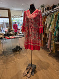 KLEID TUNIKAKLEID ROSE/PINK MINI VISKOSE SATIN GR.M