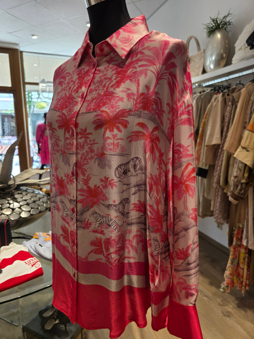 BLUSE TUNIKA ROSA VISKOSE/SATIN OVERSIZE  GR.M