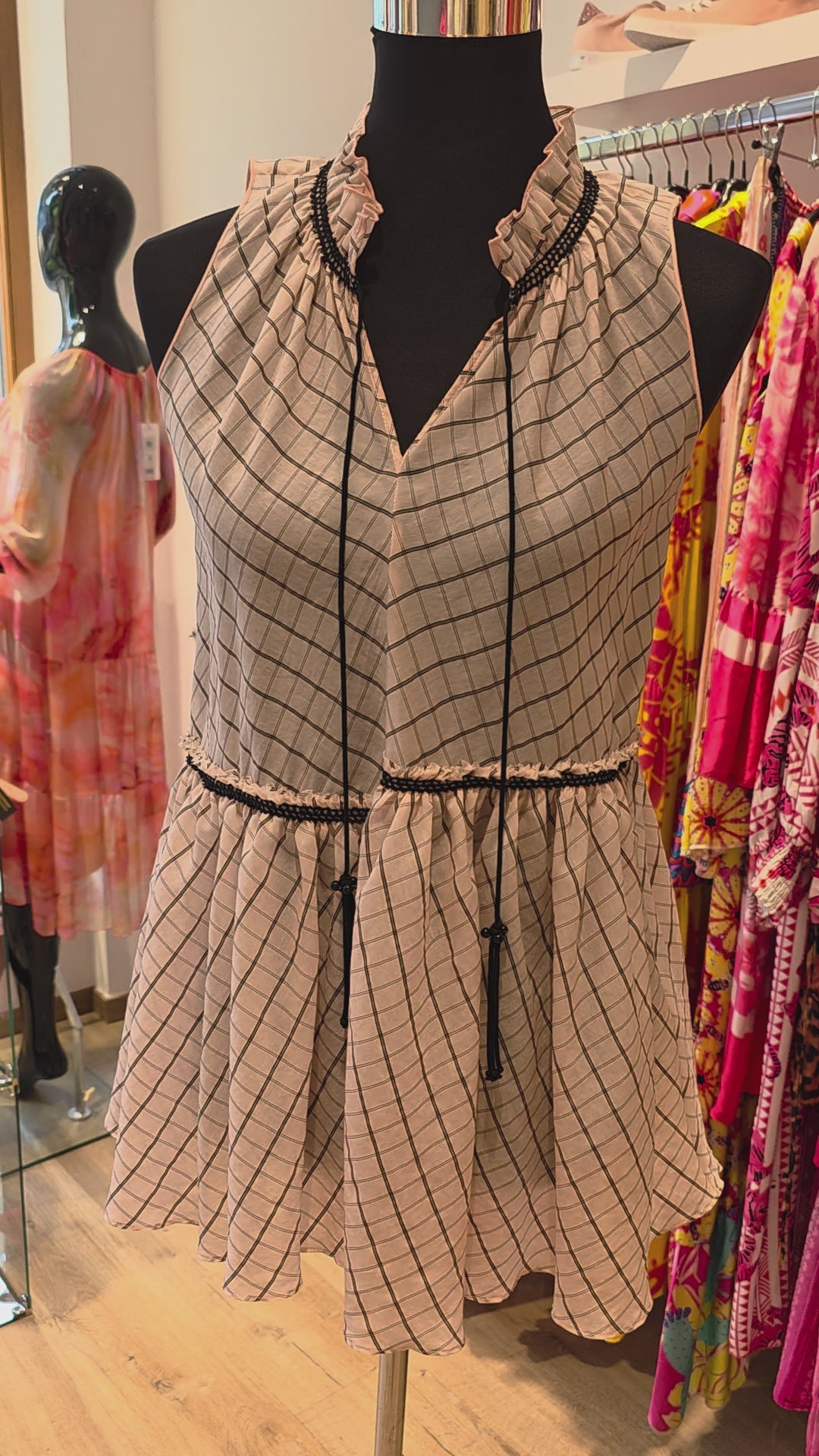BLUSE TUNIKA ROSE VOLANT GR.36